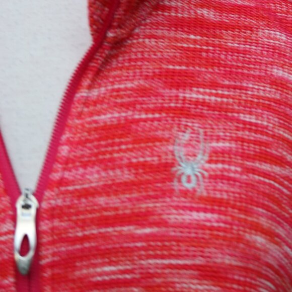 Spyder Core Orange & Pink Heather Text Full Zip Ski Sweater Jacket Sz XL - Picture 4 of 13